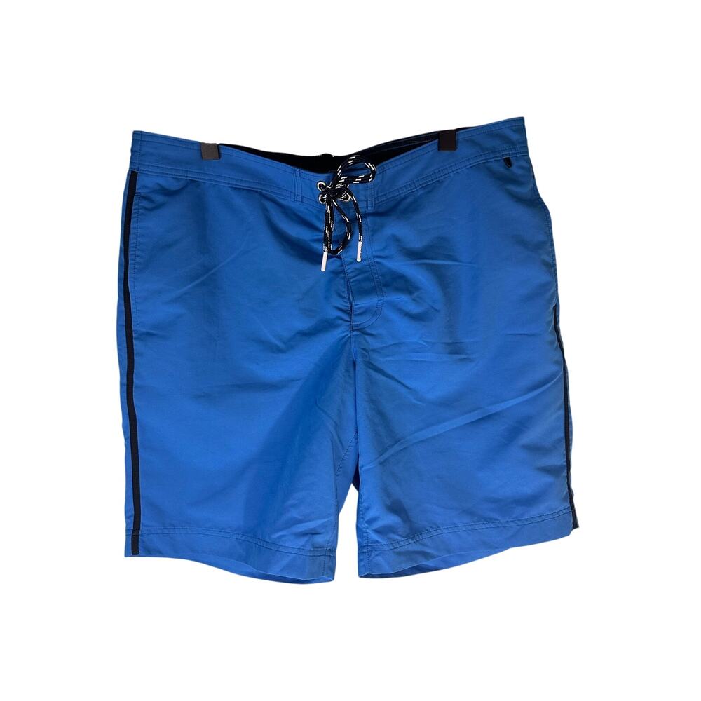 men's Lands' End blue royal board shorts drawstring waist Size Large